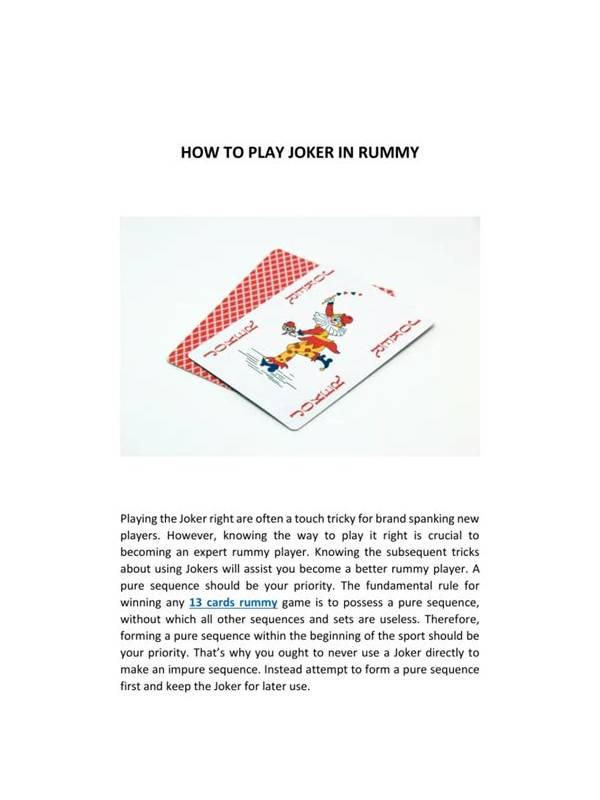 Rummy FAQ: Can a Joker Hide a Structural Weakness?