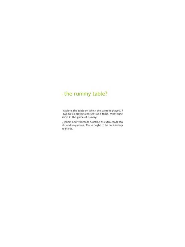 Rummy Table Notes: Recording Public Information Fairly