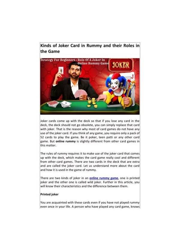 Rummy Comparison: Card Roles Versus Card Locations